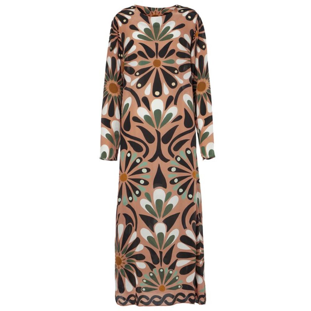 Farm Rio Womens Ainika Flowers Long Sleeve Maxi Dress Small Pink - NWT $280 - Picture 4 of 4